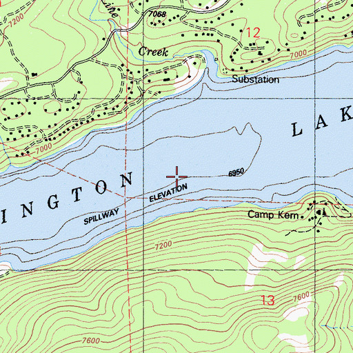 Topographic Map of Huntington Lake, CA