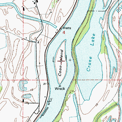 Topographic Map of JJ Collins Memorial County Marine Park Dock East, OR