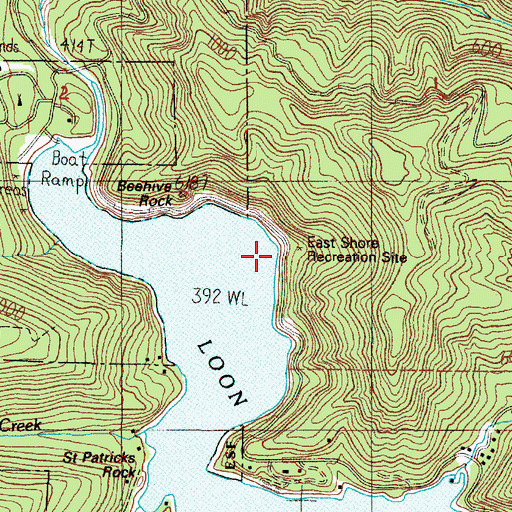 Topographic Map of Loon Lake East Shore Boat Ramp, OR