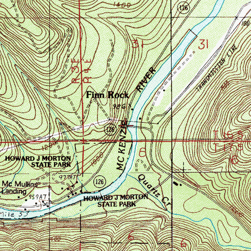 Topographic Map of Finn Rock Landing Boat Ramp, OR