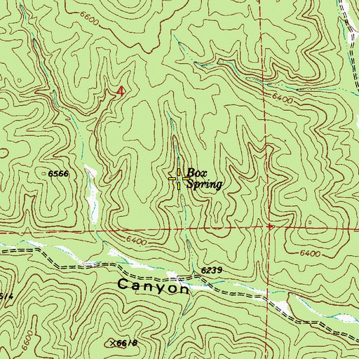 Topographic Map of Box Spring, AZ
