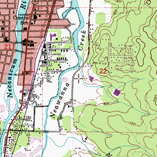 Topographic Map of Providence Seaside Hospital Heliport, OR