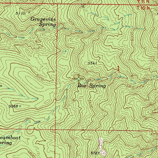 Topographic Map of Box Spring, AZ
