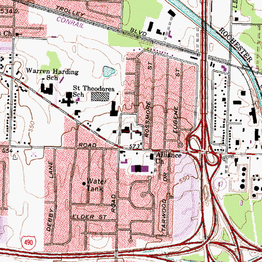 Topographic Map of Gateway Plaza Shopping Center, NY
