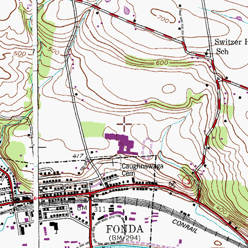 Topographic Map of Fonda - Fultonville K - 4 School, NY