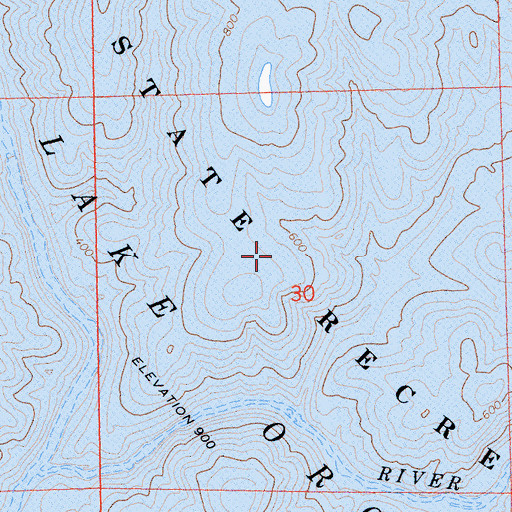 Topographic Map of Lake Oroville State Recreation Area, CA