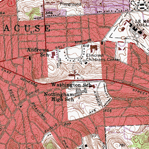 Topographic Map of Jowonio School, NY