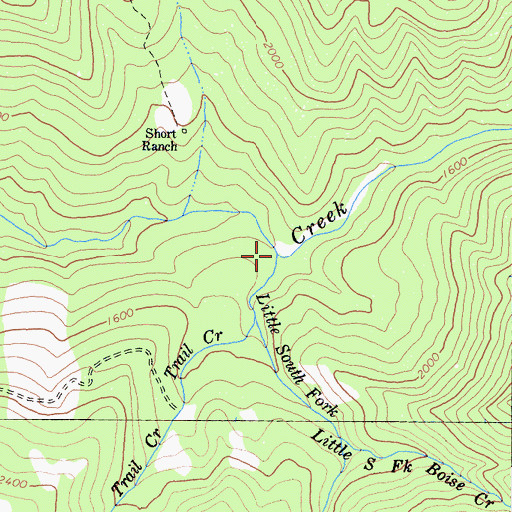 Topographic Map of Little South Fork Boise Creek, CA