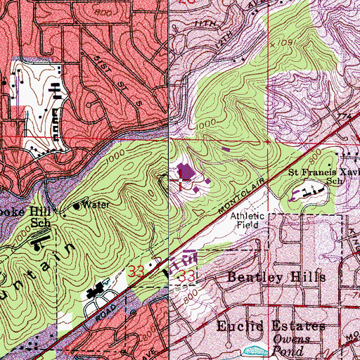 Topographic Map of Select Specialty Hospital Birmingham, AL