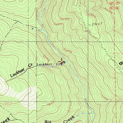 Topographic Map of Lockhart Creek, CA