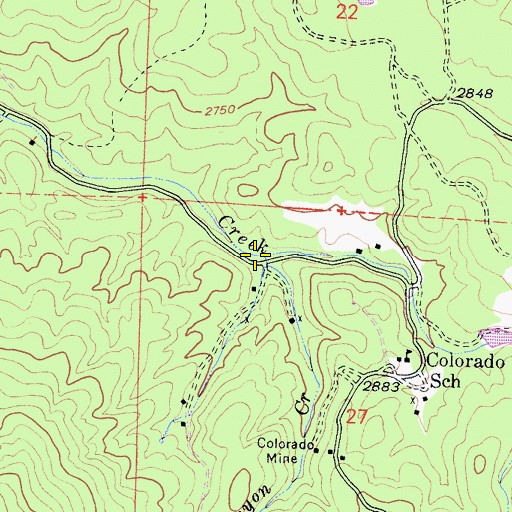 Topographic Map of Long Canyon Creek, CA