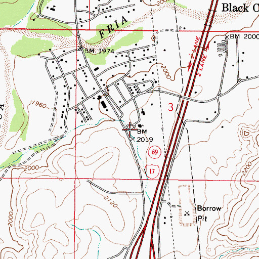Topographic Map of Black Canyon City Community Library, AZ