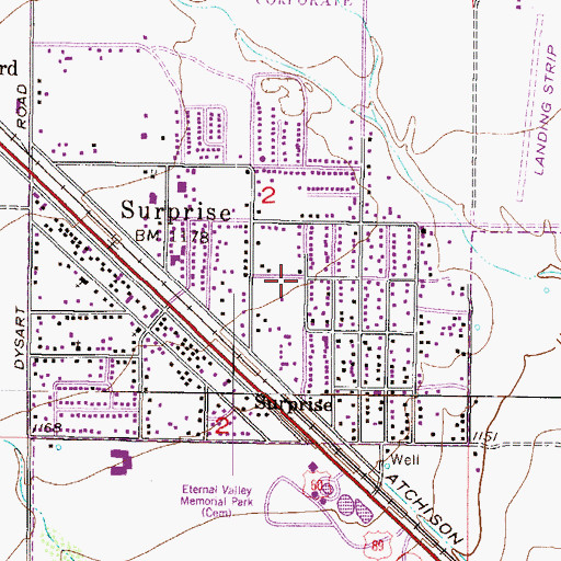 Topographic Map of Maricopa County Library District Hollyhock Branch, AZ