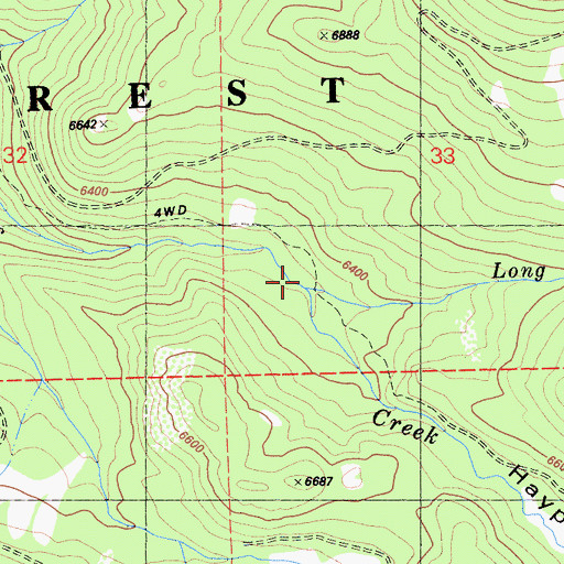 Topographic Map of Long Valley Creek, CA