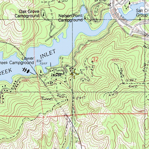 Topographic Map of Lower Salt Creek Resort, CA