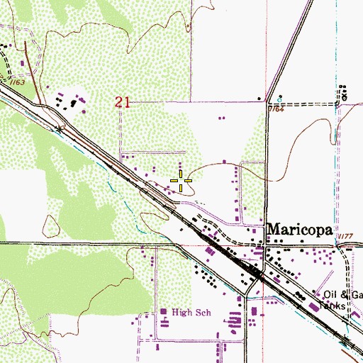 Topographic Map of Mammoth City Hall, AZ