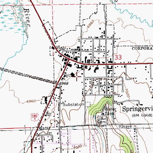 Topographic Map of Valle Redondo Trailer Park, AZ