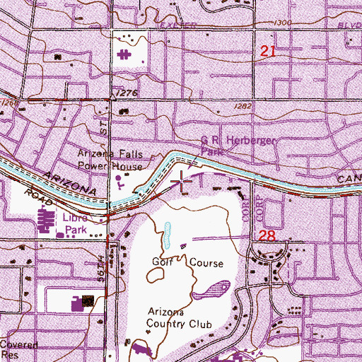 Topographic Map of Arcadia Estate Assisted Living Center, AZ