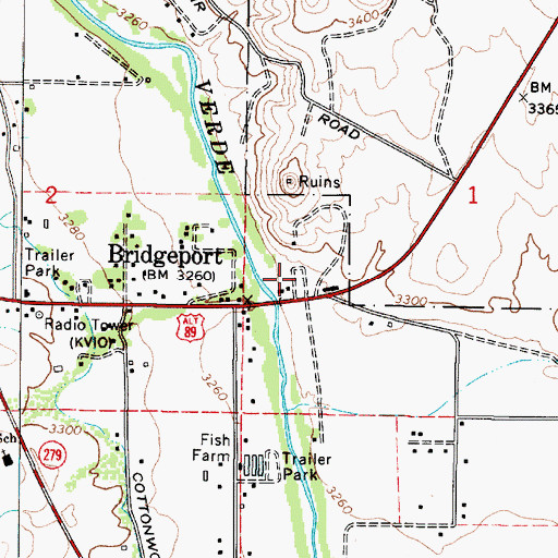 Topographic Map of Turquoise Triangle Recreational Vehicle Park, AZ
