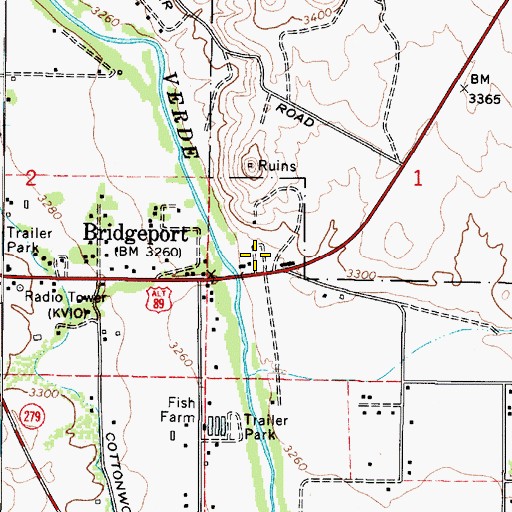 Topographic Map of Turquoise Triangle Recreational Vehicle Park, AZ