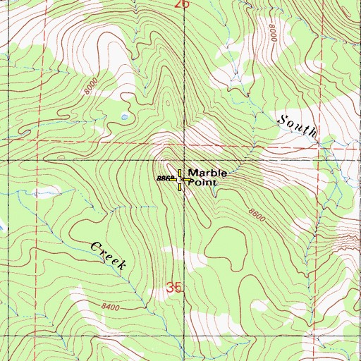 Topographic Map of Marble Point, CA