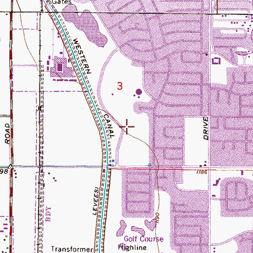 Topographic Map of Kiwanis Park Recreation Center, AZ