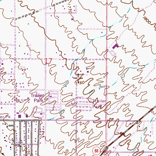 Topographic Map of Husky Hollow Mobile Home Park, AZ