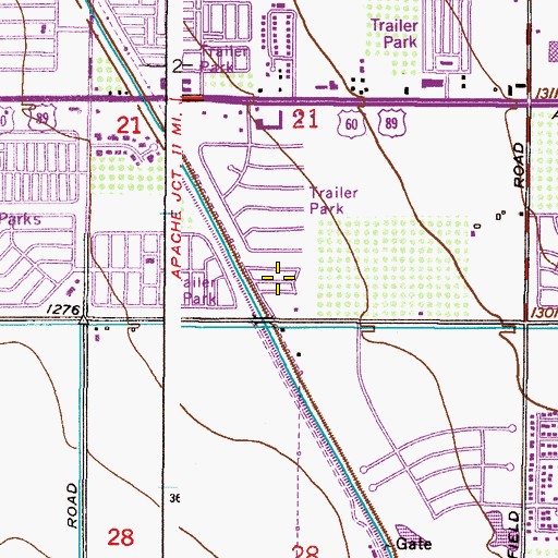 Topographic Map of Royal Palm Village Mobile Home Park, AZ