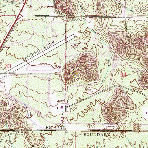 Topographic Map of The Foothills Golf Club, AZ