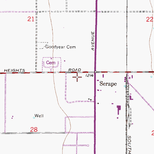 Topographic Map of Ocotillo Post Office, AZ