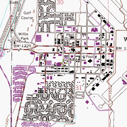 Topographic Map of Arizona State University Polytechnic Campus Bell Residential Hall, AZ