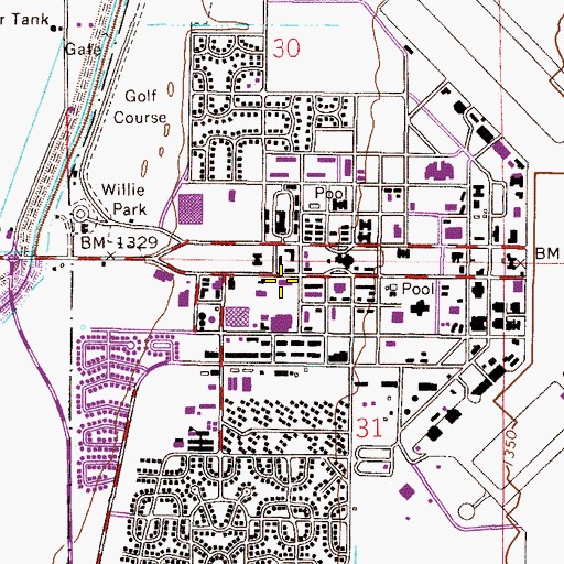 Topographic Map of Arizona State University Polytechnic Campus Aravaipa Auditorium, AZ