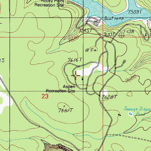 Topographic Map of Aspen Campground, AZ
