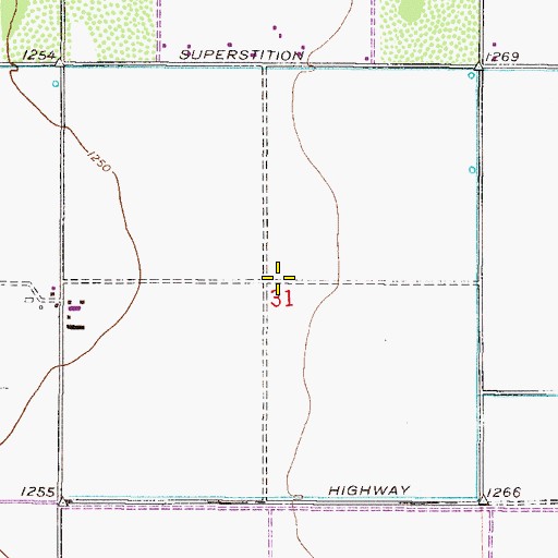 Topographic Map of Lone Tree Golf Club, AZ
