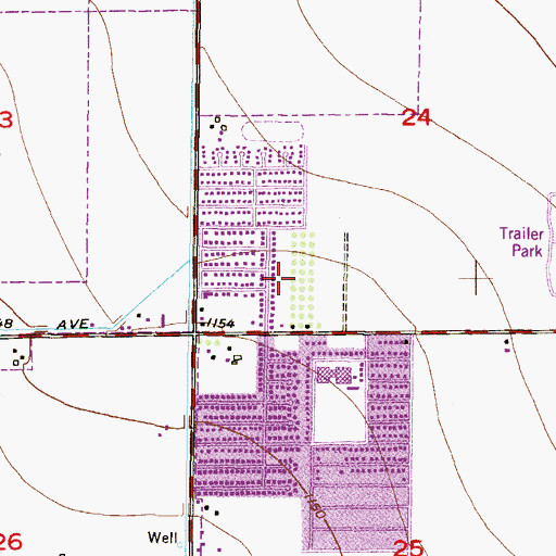 Topographic Map of Desert Estates Mobile Home Park, AZ