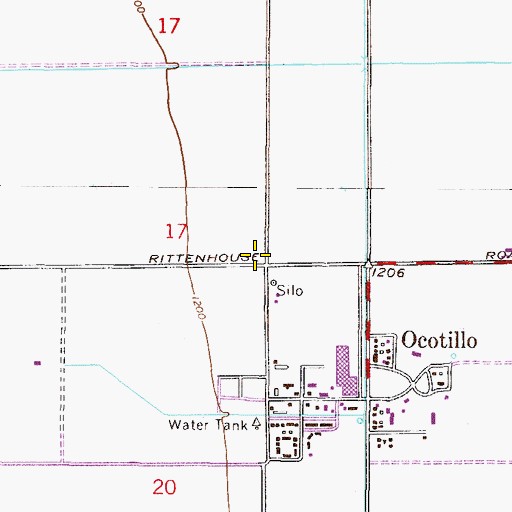 Topographic Map of Village at Ocotillo Assisted Living Center, AZ