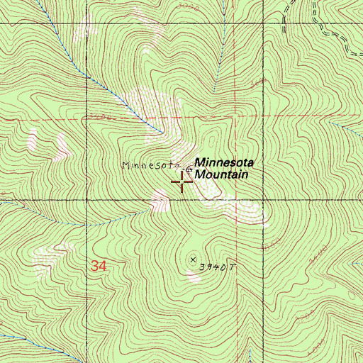 Topographic Map of Minnesota Mountain, CA