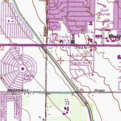 Topographic Map of Desert Vista Recreational Vehicle Resort, AZ