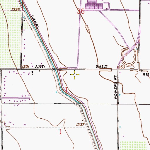 Topographic Map of Superstition Springs Golf Club, AZ