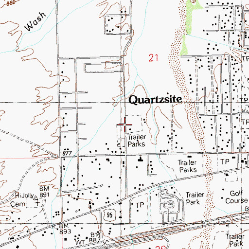 Topographic Map of Mountain Quail Mobile Home Park, AZ