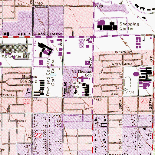 Topographic Map of Arizona Grand Senior Living Community, AZ