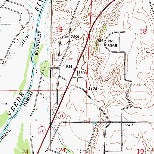 Topographic Map of Krazy K Recreational Vehicle Park, AZ