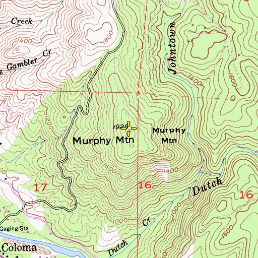 Topographic Map of Murphy Mountain, CA