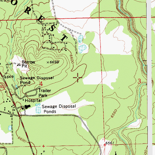 Topographic Map of Waltner's Mountain Crest Recreational Vehicle Resort, AZ