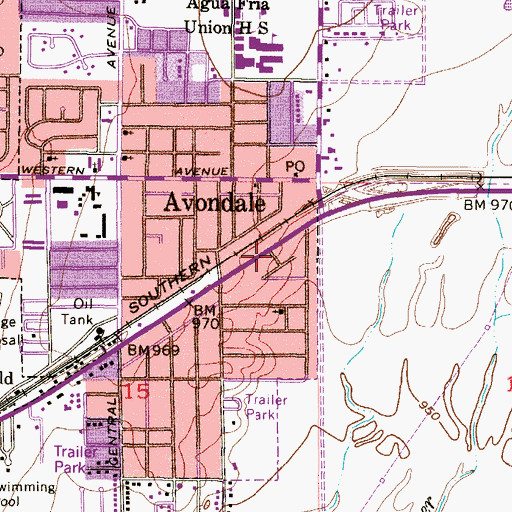 Topographic Map of Avandale Christian Assembly Church, AZ