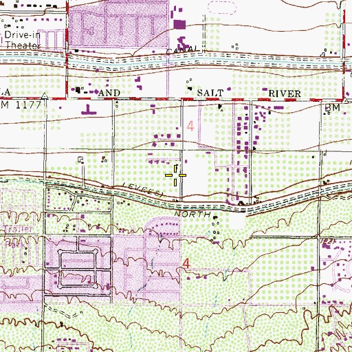 Topographic Map of Baseline Missionary Baptist Church, AZ