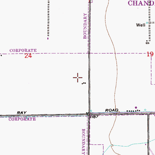 Topographic Map of Chandler Bible Church, AZ