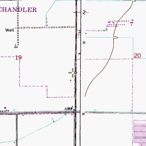 Topographic Map of Chandler Calvary Evangelical Lutheran Church, AZ