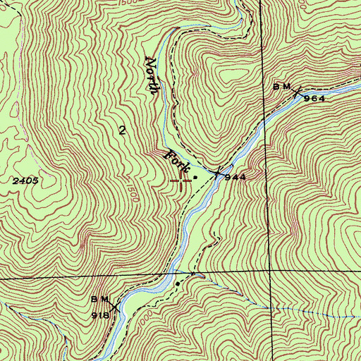 Topographic Map of North Fork Merced River, CA