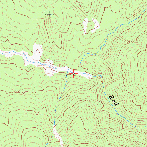 Topographic Map of North Fork Red Cap Creek, CA